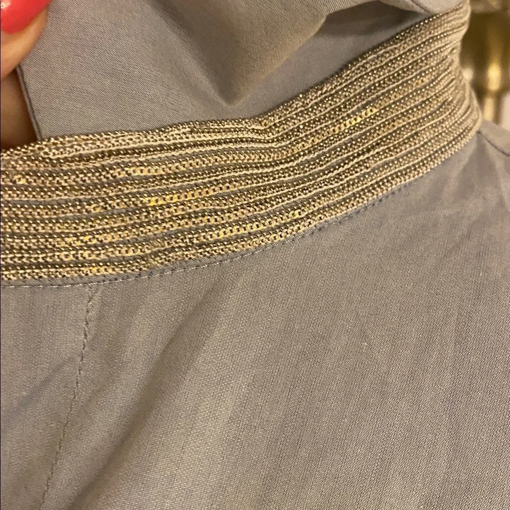 Lafayette 148 New York Sky grey Shirt size S - Picture 4 of 5